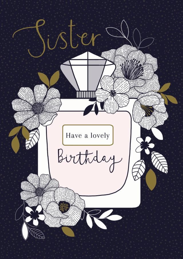 sentimental birthday card aimed at sister, women