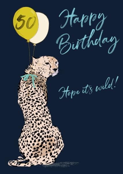 cute, animal birthday card aimed at 50 year olds, animal lovers