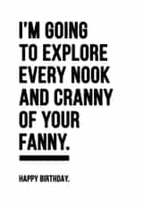 rude birthday card aimed at adult, girlfriend