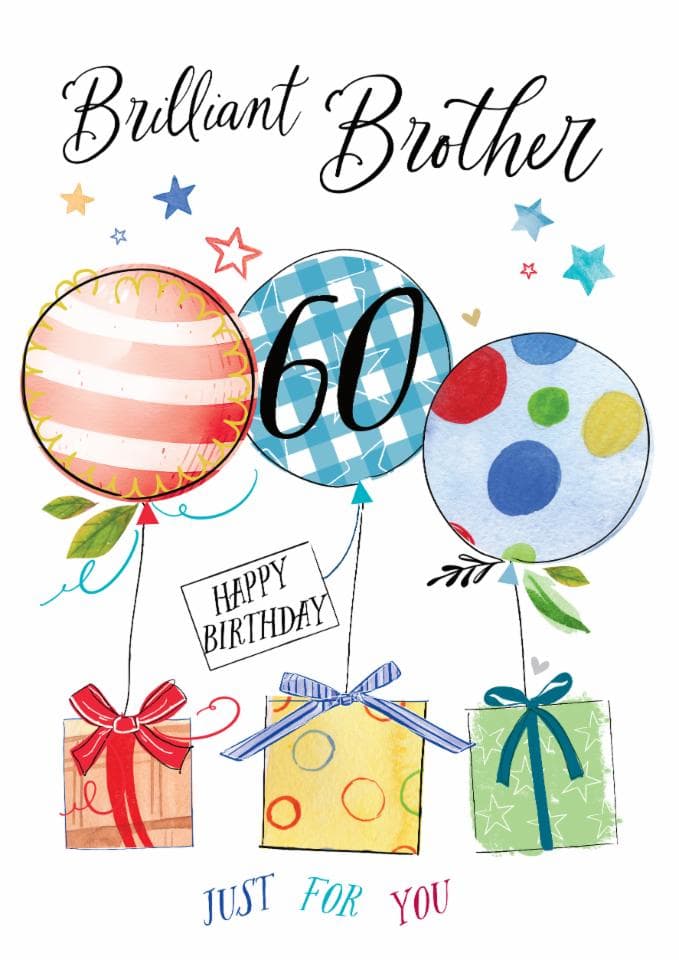 cute birthday card aimed at brother, 60 year olds