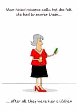 funny birthday card aimed at mom, women