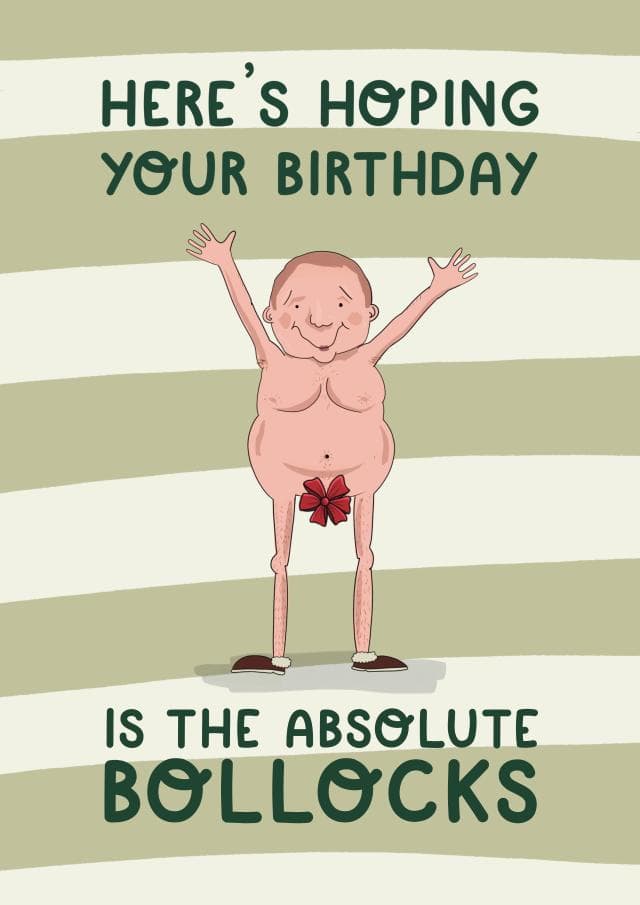 rude, funny birthday card aimed at men