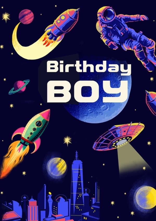 cute birthday card aimed at boys