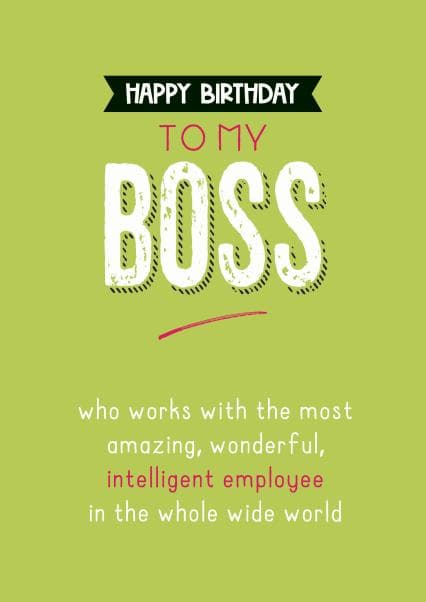 funny birthday card aimed at adult, boss