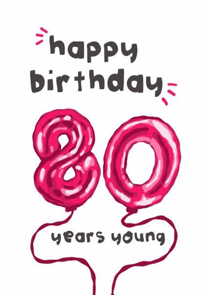 cute birthday card aimed at 80 year olds, old people
