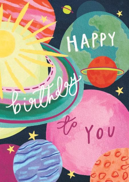 cute birthday card aimed at kids, teenagers