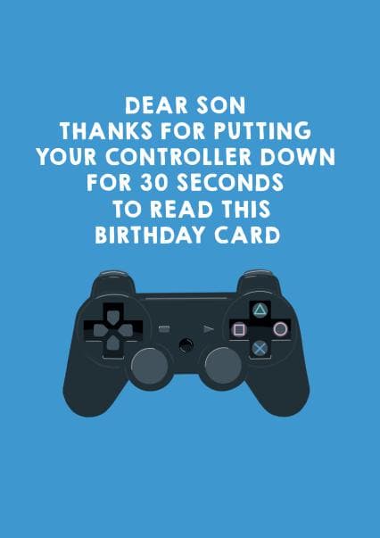 funny birthday card aimed at son, kids