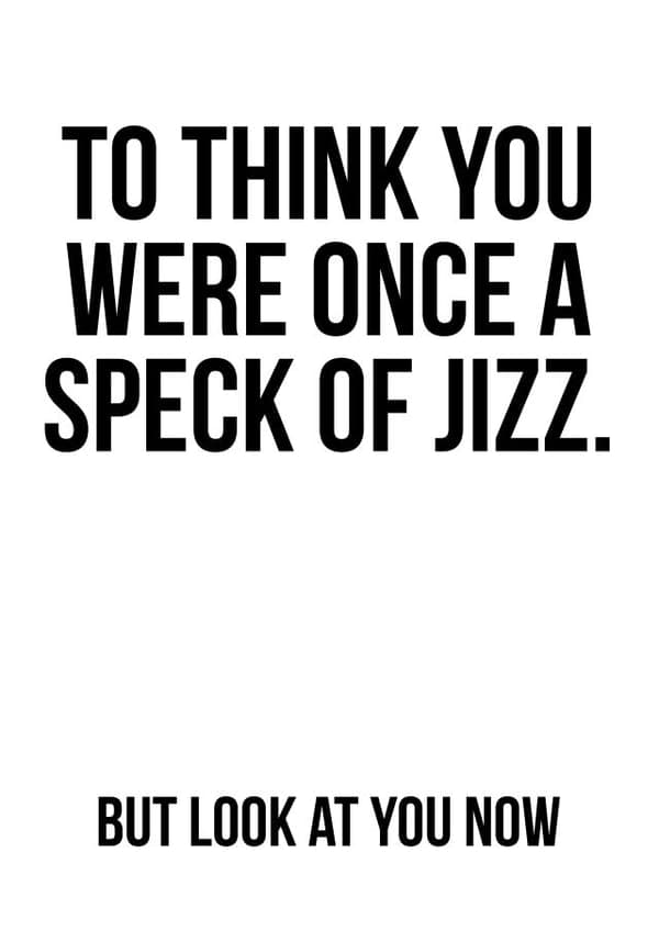 rude birthday card aimed at adult, friends