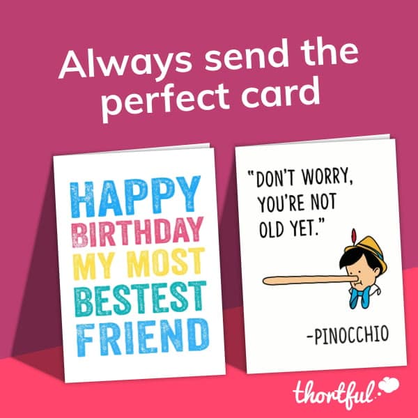 funny birthday card aimed at friends, adults
