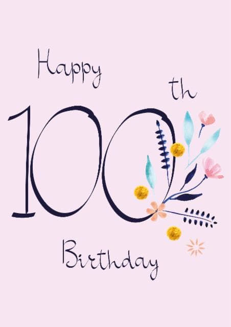 sentimental birthday card aimed at 100 year olds