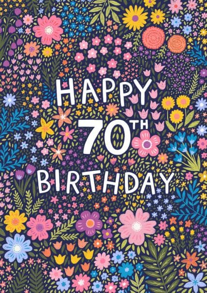 cute birthday card aimed at 70 year olds, grandpa, grandma, older people, family