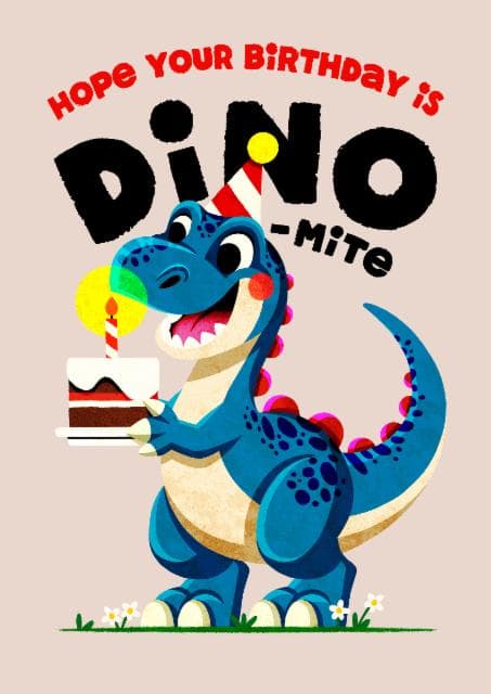 cute, punny birthday card aimed at 1 year olds, 3 year olds, 5 year olds, kids, children