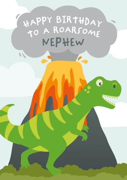cute, kid friendly birthday card aimed at nephew, boys, children
