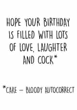 funny, rude birthday card aimed at adult