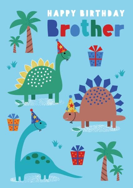 cute, kid friendly birthday card aimed at brother, children