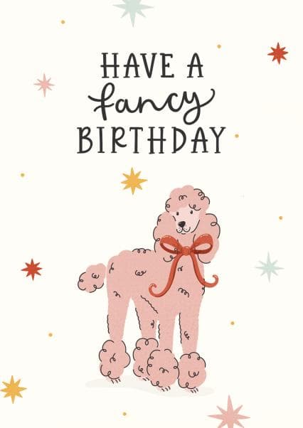 cute birthday card aimed at dog lovers, women, friends