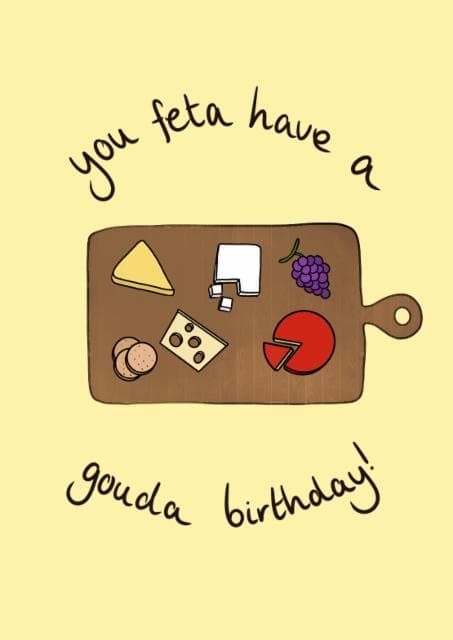 punny, food birthday card aimed at friends, food lovers, adults