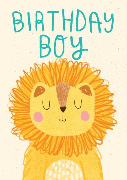 cute, kid friendly birthday card aimed at boys, kids