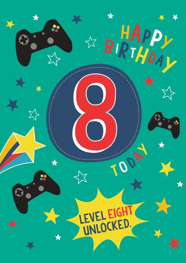 funny, kid friendly birthday card aimed at 8 year olds, kids