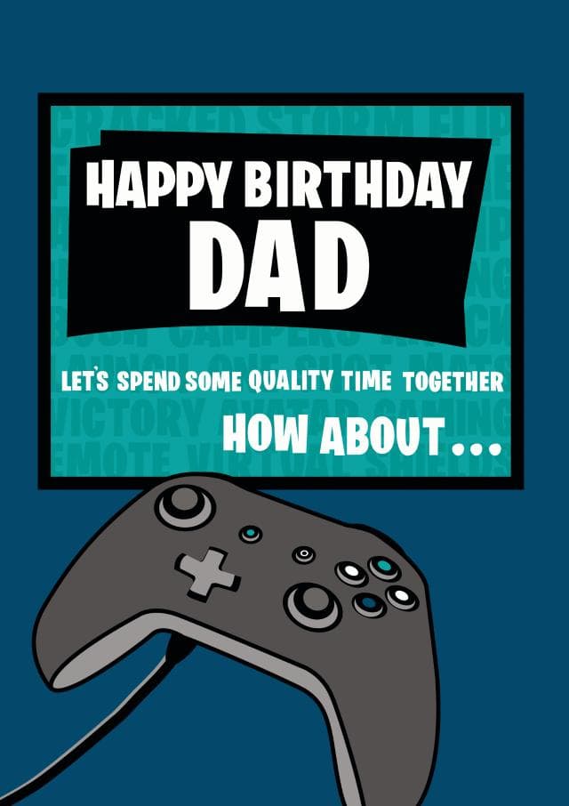 funny birthday card aimed at dad