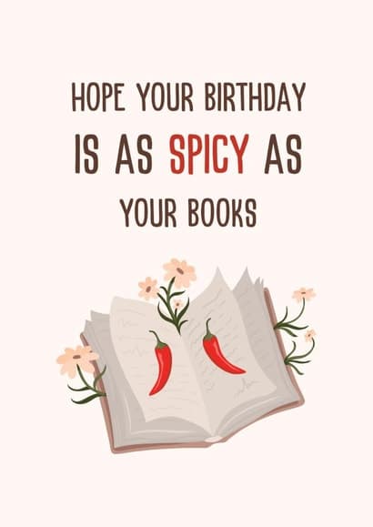 punny birthday card aimed at book lovers
