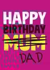 funny birthday card aimed at dad, mum