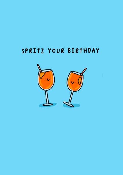 cute, punny birthday card aimed at adults, friends