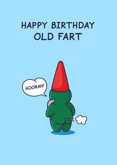 funny, rude birthday card aimed at old people, men