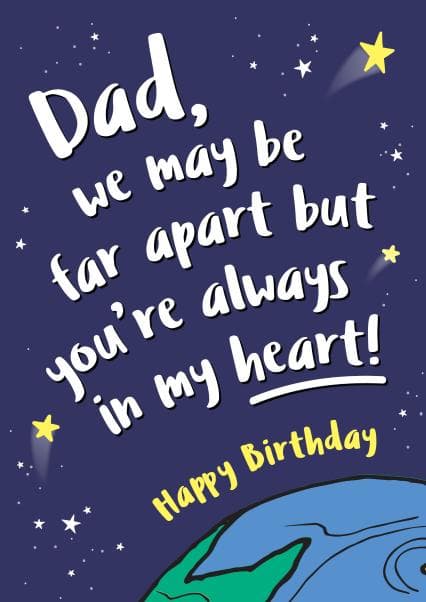 sentimental birthday card aimed at dad