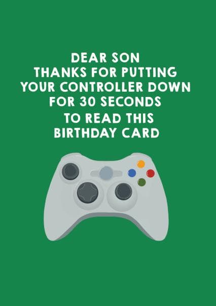 funny birthday card aimed at son, kids