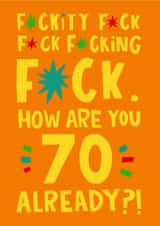 rude birthday card aimed at 70 year olds, adult