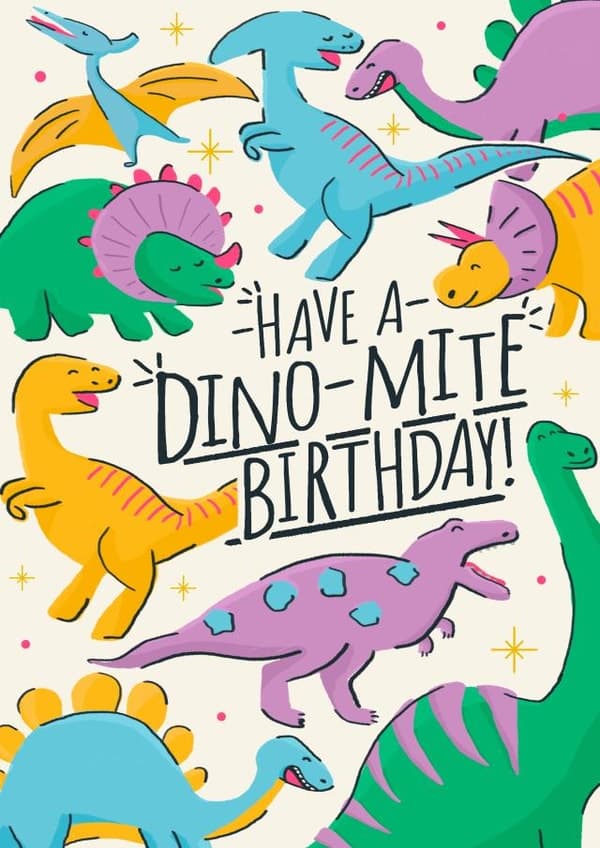 cute, funny birthday card aimed at children, kids