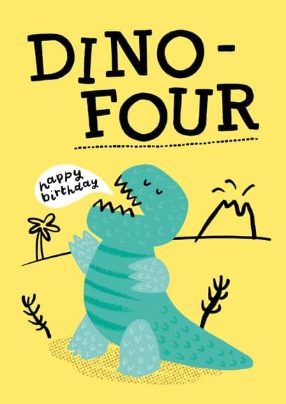 cute, funny birthday card aimed at 4 year olds, kids