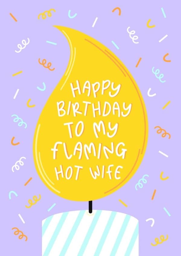 funny birthday card aimed at wife