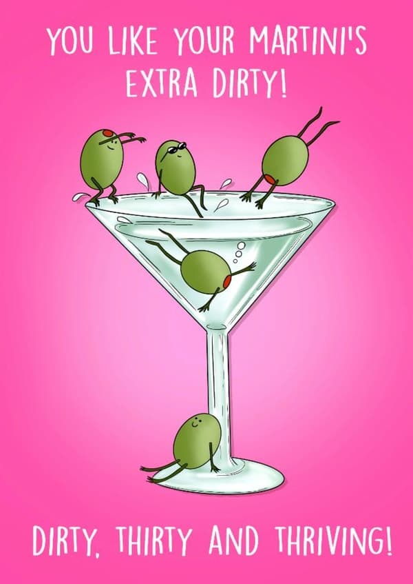 funny birthday card aimed at 30 year olds, adult