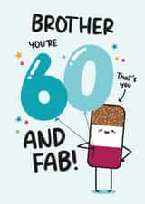 cute birthday card aimed at brother, 60 year olds