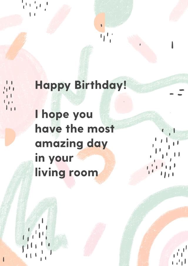 cheesy, sentimental birthday card aimed at adult, friends