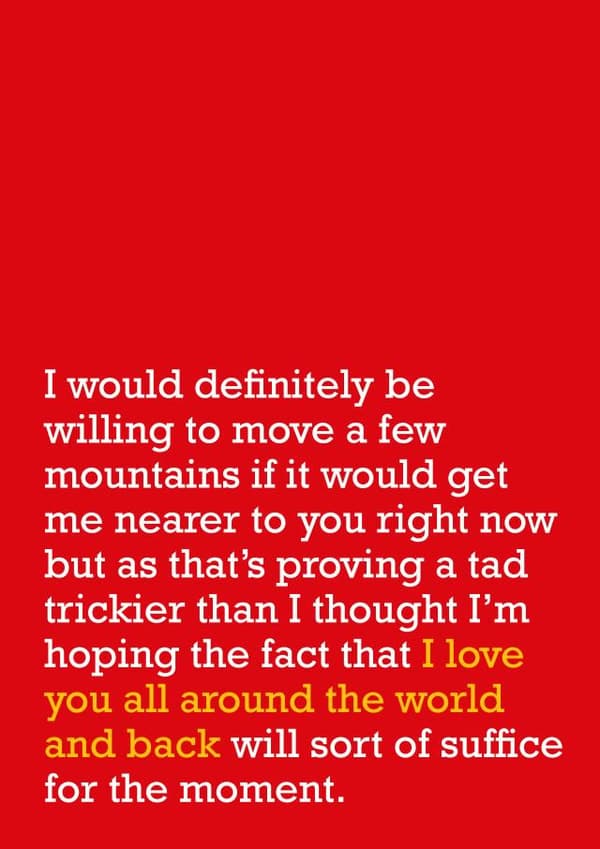 sentimental birthday card aimed at the wife, girlfriend, moms