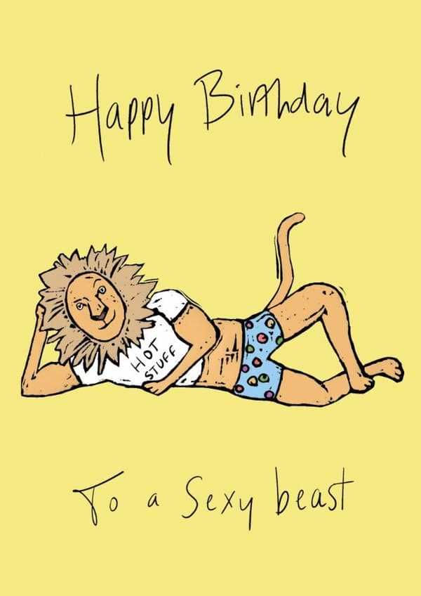 funny birthday card aimed at boyfriend, husband, men