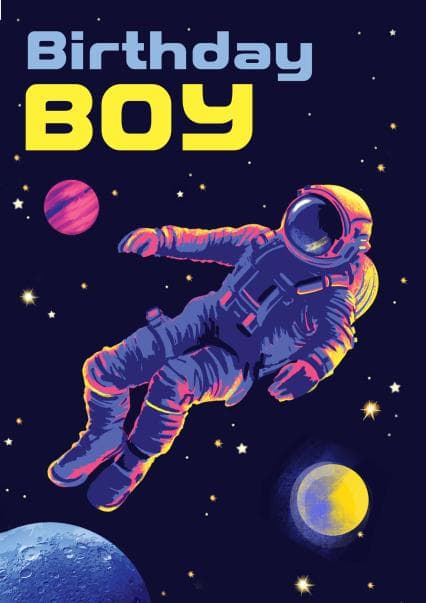 cute birthday card aimed at boys, teenager