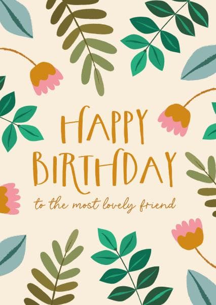 sentimental birthday card aimed at friends