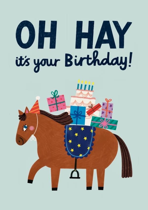 funny, cute birthday card aimed at kid friendly, animal lovers, friends