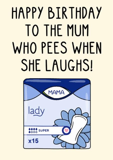 funny birthday card aimed at mom, wives