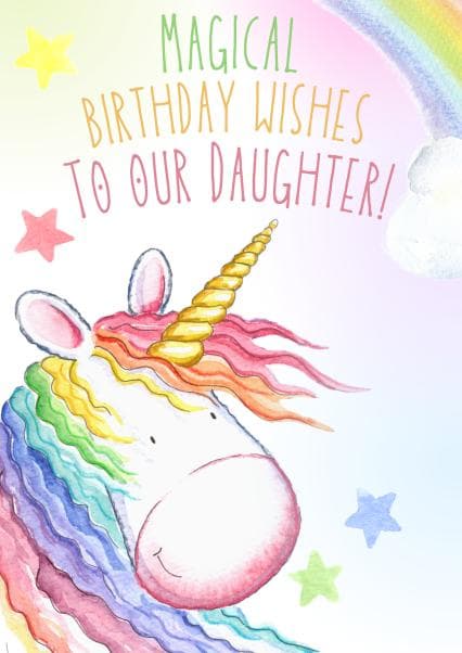 cute birthday card aimed at daughter, kids