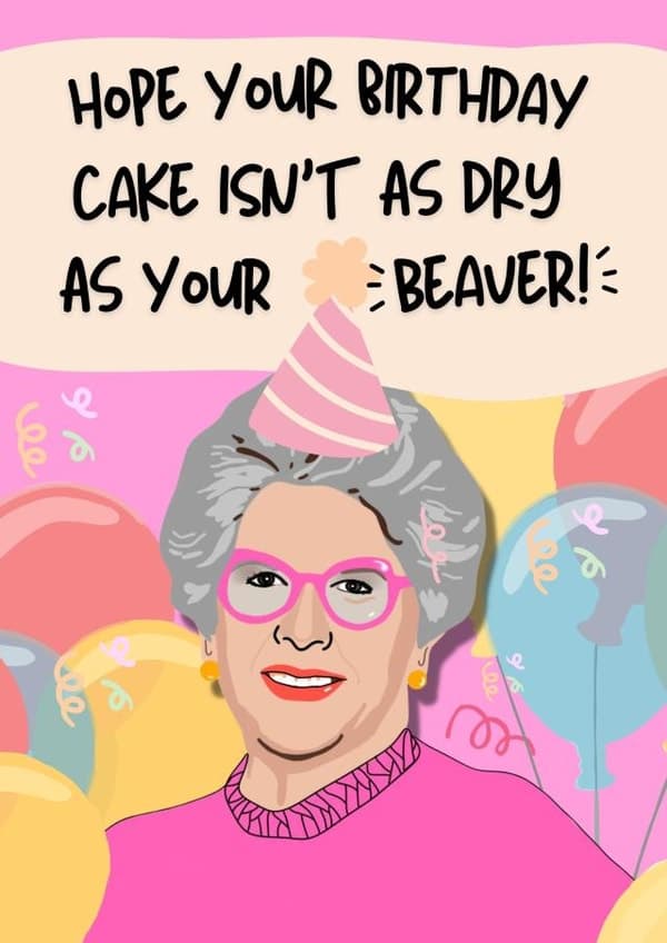 funny birthday card aimed at adult, women