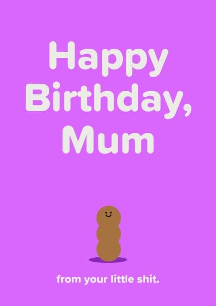 funny birthday card aimed at mum