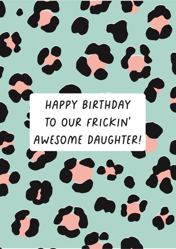 funny birthday card aimed at daughter, girls
