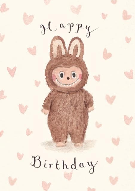 cute birthday card aimed at 1 year olds, 3 year olds, 4 year olds, 5 year olds, kids, children