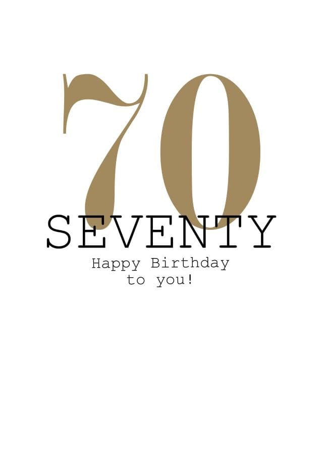 sentimental birthday card aimed at 70 year olds, old people