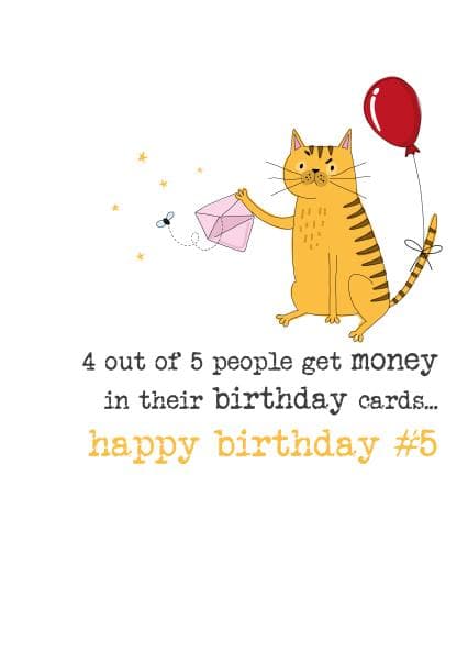 funny, cute birthday card aimed at 5 year olds, kids
